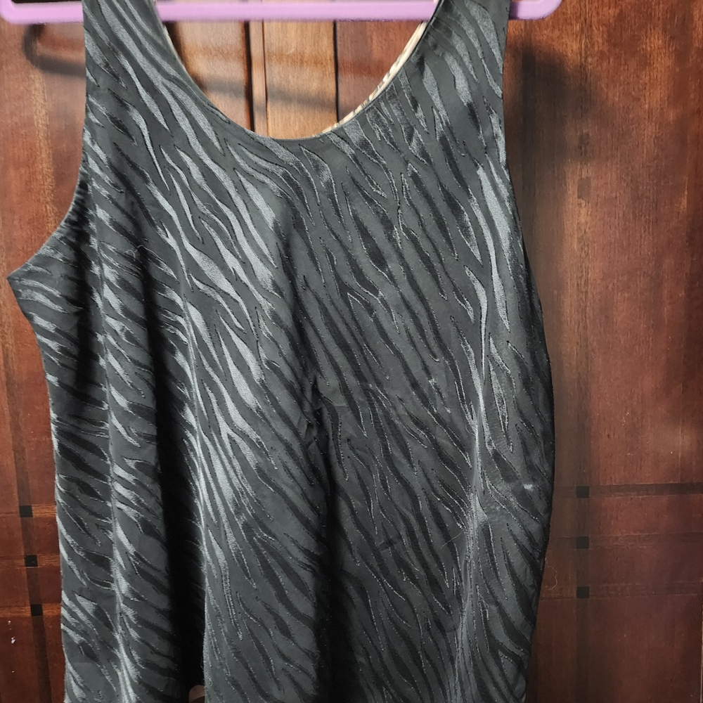 4-way Reversible Tank Top Black Zebra/Cheetah/Tan Gold/Black